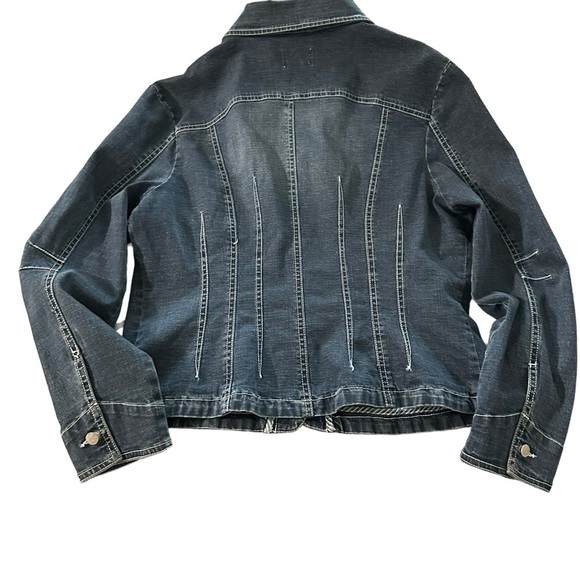 Live A Little women's jean jacket size large, pit to pit 21", length 22" - Picture 2 of 5